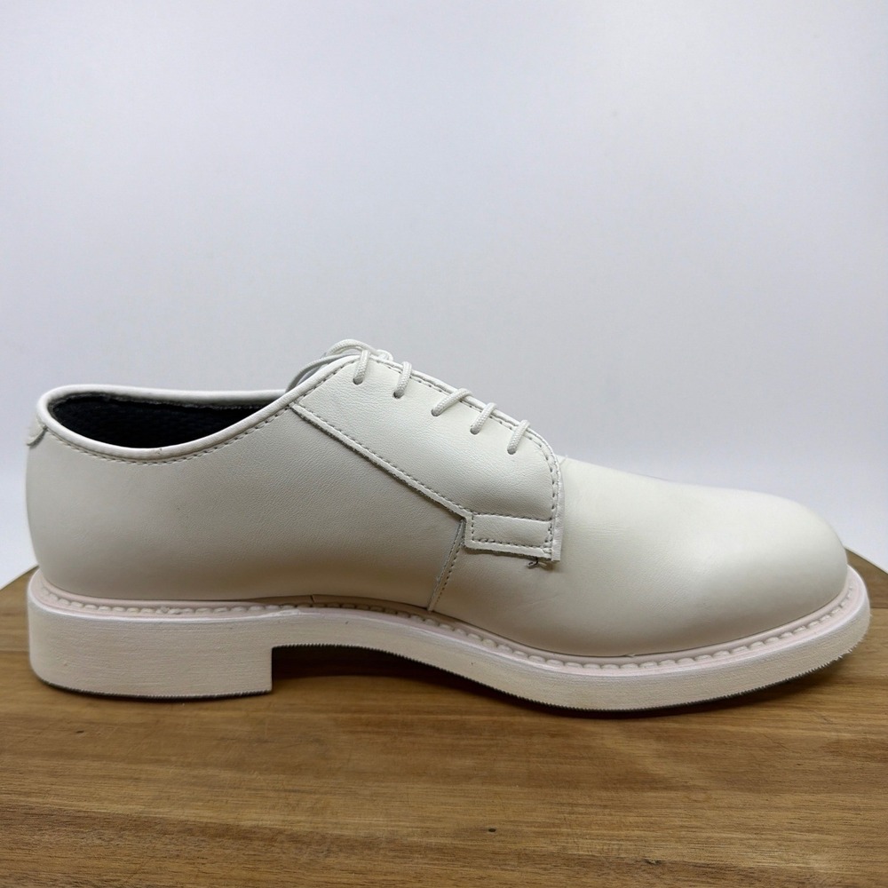 Bates Lites Leather Oxford Shoes Mens 8 D White Excellent‎ Military Dress 00131 - Picture 13 of 16